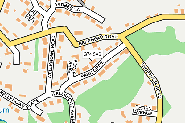 G74 5AS map - OS OpenMap – Local (Ordnance Survey)