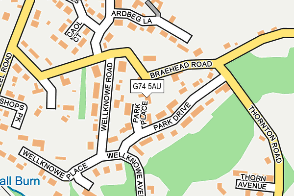 G74 5AU map - OS OpenMap – Local (Ordnance Survey)