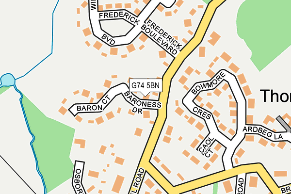 G74 5BN map - OS OpenMap – Local (Ordnance Survey)