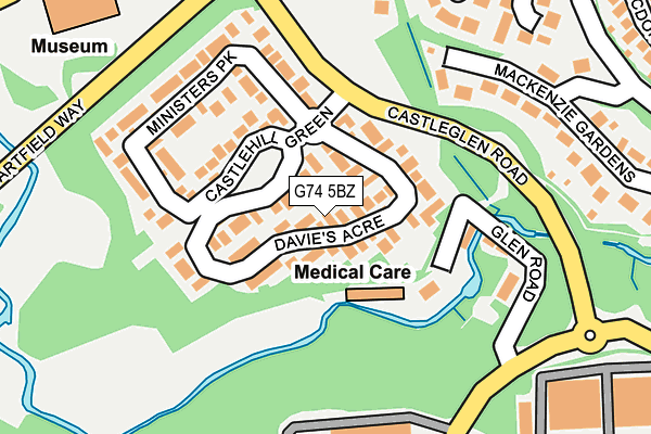 G74 5BZ map - OS OpenMap – Local (Ordnance Survey)