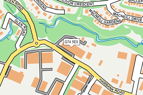 G74 5EX map - OS OpenMap – Local (Ordnance Survey)