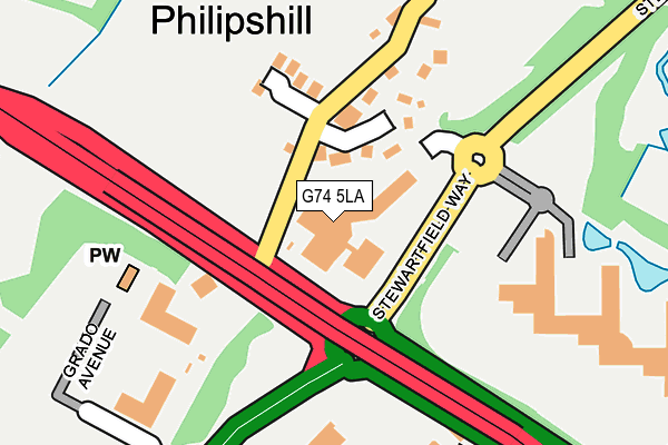 G74 5LA map - OS OpenMap – Local (Ordnance Survey)