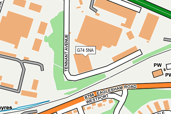 G74 5NA map - OS OpenMap – Local (Ordnance Survey)