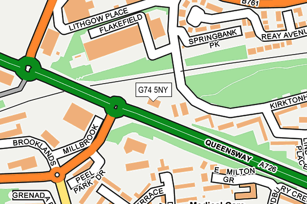 G74 5NY map - OS OpenMap – Local (Ordnance Survey)