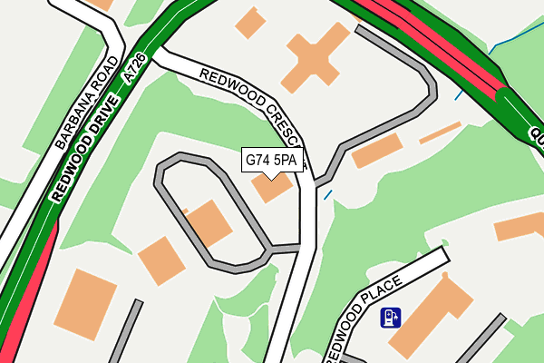 G74 5PA map - OS OpenMap – Local (Ordnance Survey)