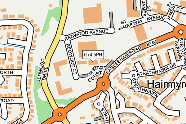 G74 5PH map - OS OpenMap – Local (Ordnance Survey)