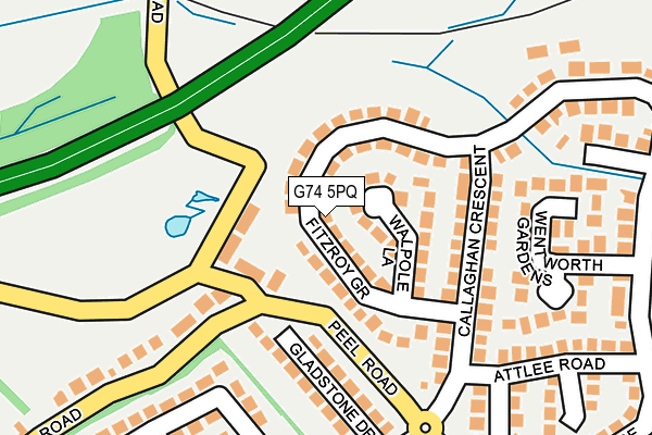 G74 5PQ map - OS OpenMap – Local (Ordnance Survey)