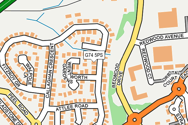 G74 5PS map - OS OpenMap – Local (Ordnance Survey)