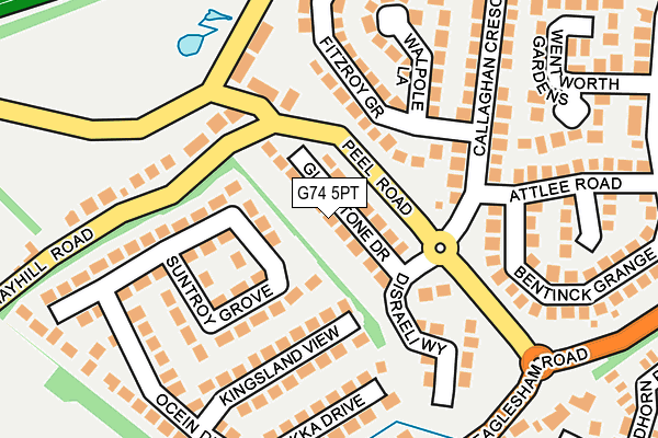 G74 5PT map - OS OpenMap – Local (Ordnance Survey)