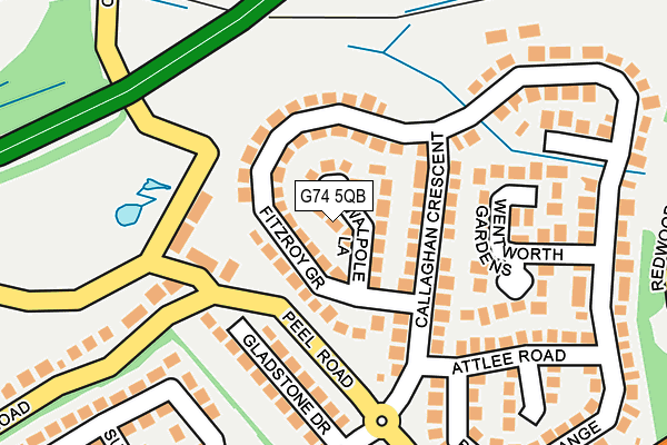G74 5QB map - OS OpenMap – Local (Ordnance Survey)