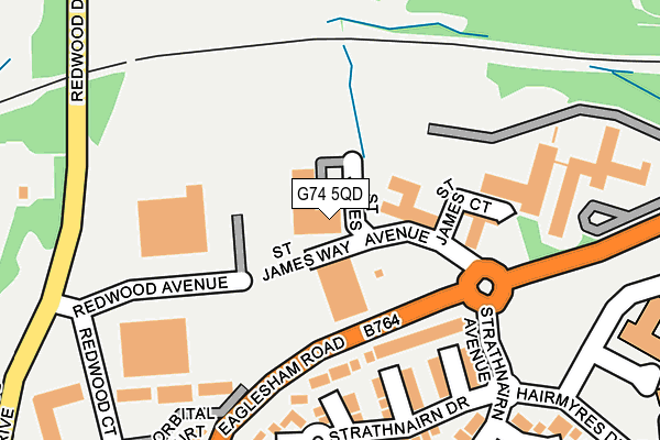 G74 5QD map - OS OpenMap – Local (Ordnance Survey)