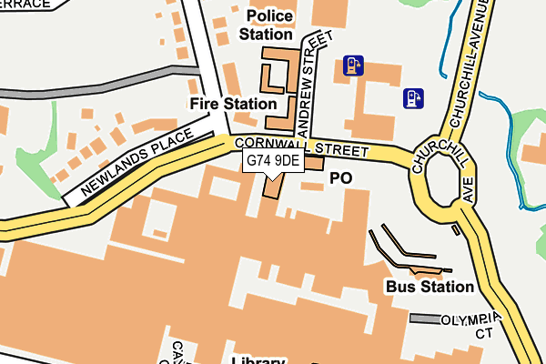 G74 9DE map - OS OpenMap – Local (Ordnance Survey)