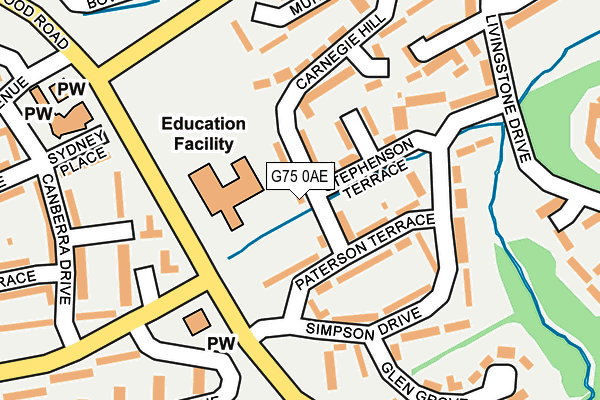 G75 0AE map - OS OpenMap – Local (Ordnance Survey)