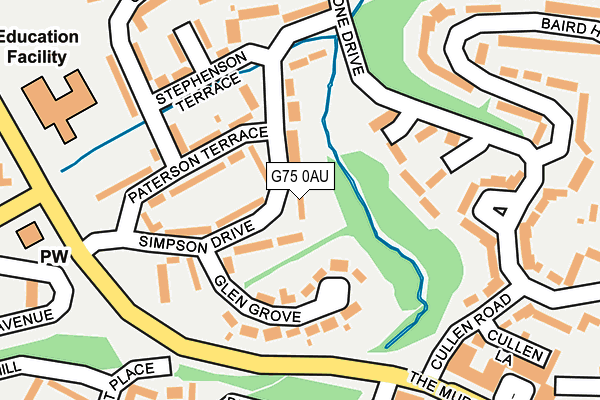 G75 0AU map - OS OpenMap – Local (Ordnance Survey)