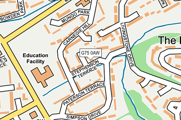 G75 0AW map - OS OpenMap – Local (Ordnance Survey)