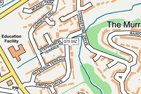 G75 0AZ map - OS OpenMap – Local (Ordnance Survey)