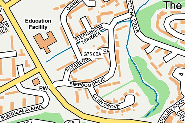 G75 0BA map - OS OpenMap – Local (Ordnance Survey)