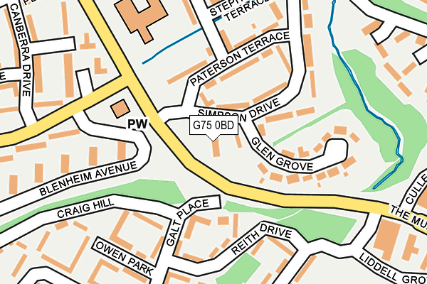 G75 0BD map - OS OpenMap – Local (Ordnance Survey)