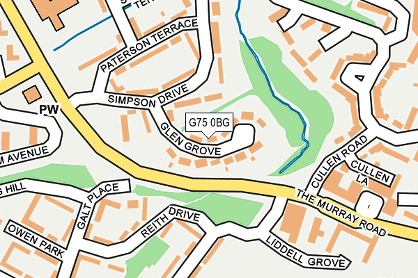 G75 0BG map - OS OpenMap – Local (Ordnance Survey)