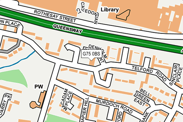 G75 0BS map - OS OpenMap – Local (Ordnance Survey)