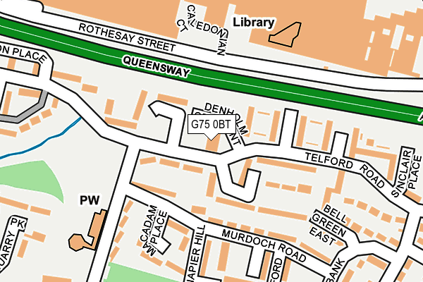 G75 0BT map - OS OpenMap – Local (Ordnance Survey)