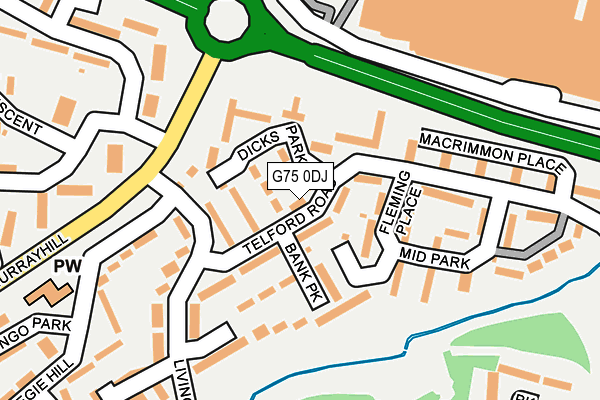 G75 0DJ map - OS OpenMap – Local (Ordnance Survey)