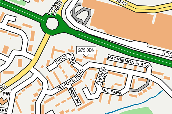G75 0DN map - OS OpenMap – Local (Ordnance Survey)