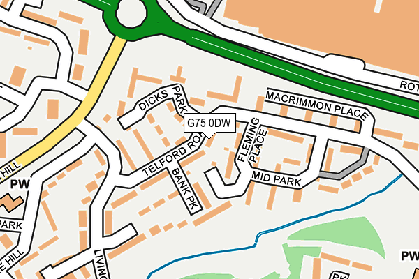 G75 0DW map - OS OpenMap – Local (Ordnance Survey)