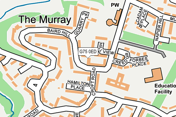G75 0ED map - OS OpenMap – Local (Ordnance Survey)