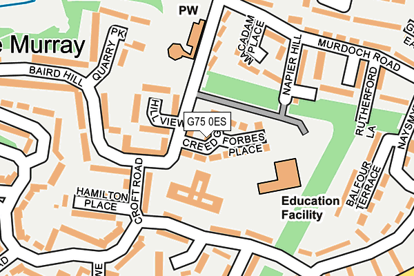 G75 0ES map - OS OpenMap – Local (Ordnance Survey)