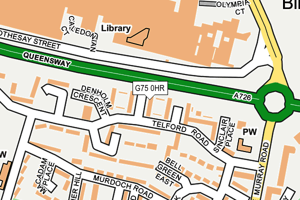 G75 0HR map - OS OpenMap – Local (Ordnance Survey)