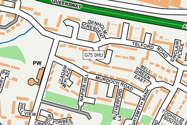 G75 0HU map - OS OpenMap – Local (Ordnance Survey)