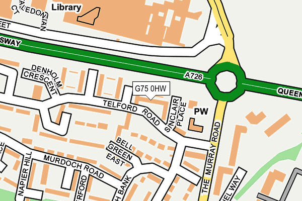 G75 0HW map - OS OpenMap – Local (Ordnance Survey)