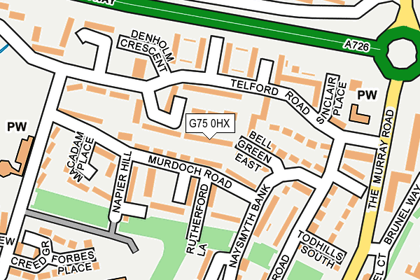 G75 0HX map - OS OpenMap – Local (Ordnance Survey)