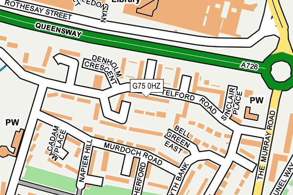 G75 0HZ map - OS OpenMap – Local (Ordnance Survey)