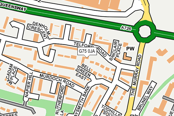 G75 0JA map - OS OpenMap – Local (Ordnance Survey)