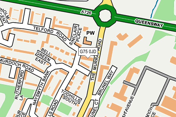 G75 0JD map - OS OpenMap – Local (Ordnance Survey)