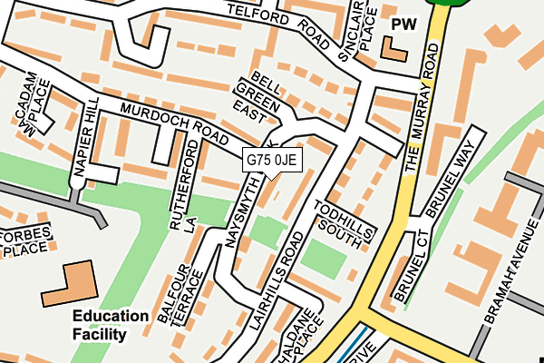 G75 0JE map - OS OpenMap – Local (Ordnance Survey)