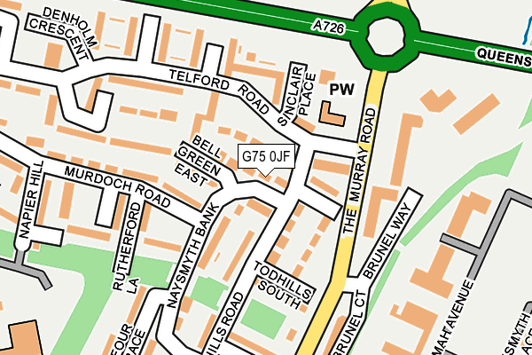 G75 0JF map - OS OpenMap – Local (Ordnance Survey)