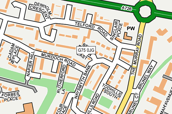 G75 0JG map - OS OpenMap – Local (Ordnance Survey)