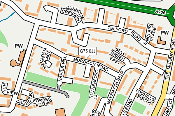 G75 0JJ map - OS OpenMap – Local (Ordnance Survey)