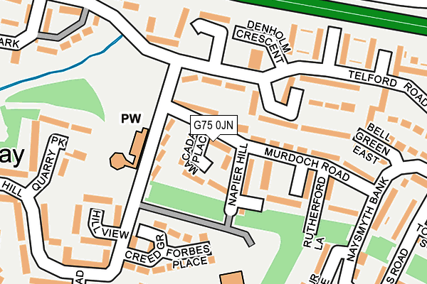 G75 0JN map - OS OpenMap – Local (Ordnance Survey)
