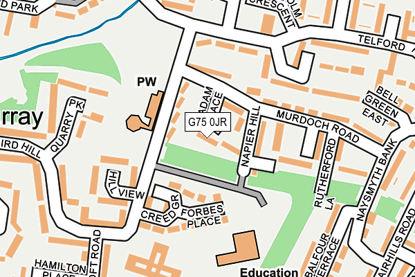 G75 0JR map - OS OpenMap – Local (Ordnance Survey)