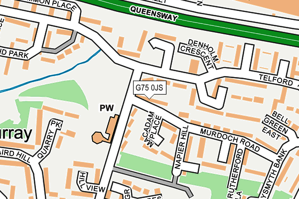 G75 0JS map - OS OpenMap – Local (Ordnance Survey)