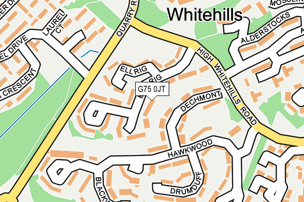 G75 0JT map - OS OpenMap – Local (Ordnance Survey)