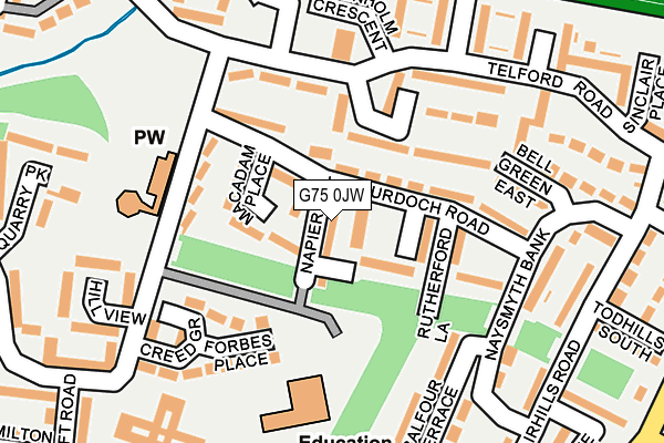 G75 0JW map - OS OpenMap – Local (Ordnance Survey)