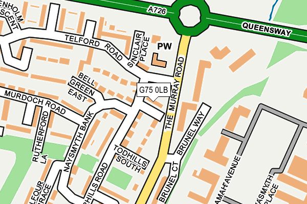 G75 0LB map - OS OpenMap – Local (Ordnance Survey)