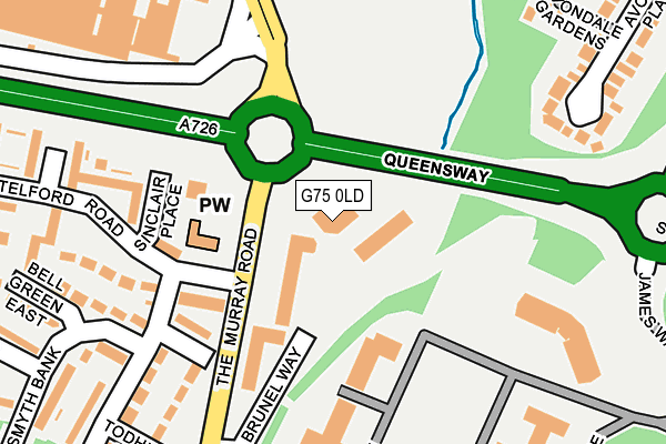 G75 0LD map - OS OpenMap – Local (Ordnance Survey)