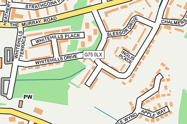 G75 0LX map - OS OpenMap – Local (Ordnance Survey)