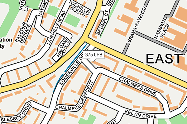G75 0PB map - OS OpenMap – Local (Ordnance Survey)